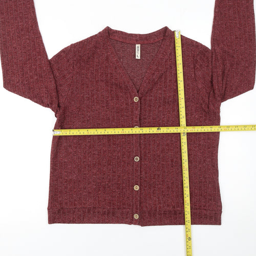 Grecelle Women's Red V-Neck Button Knit Cardigan Size L