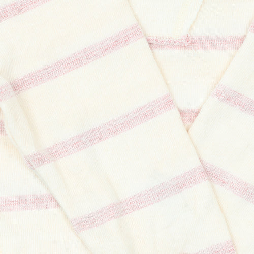 Saltrock Girls Beige Pink Striped Pullover Hoodie 11-12 Years Cotton Blend