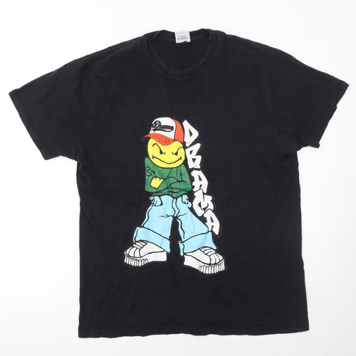 Drama Call Men's Black Graphic Print T-Shirt Size L