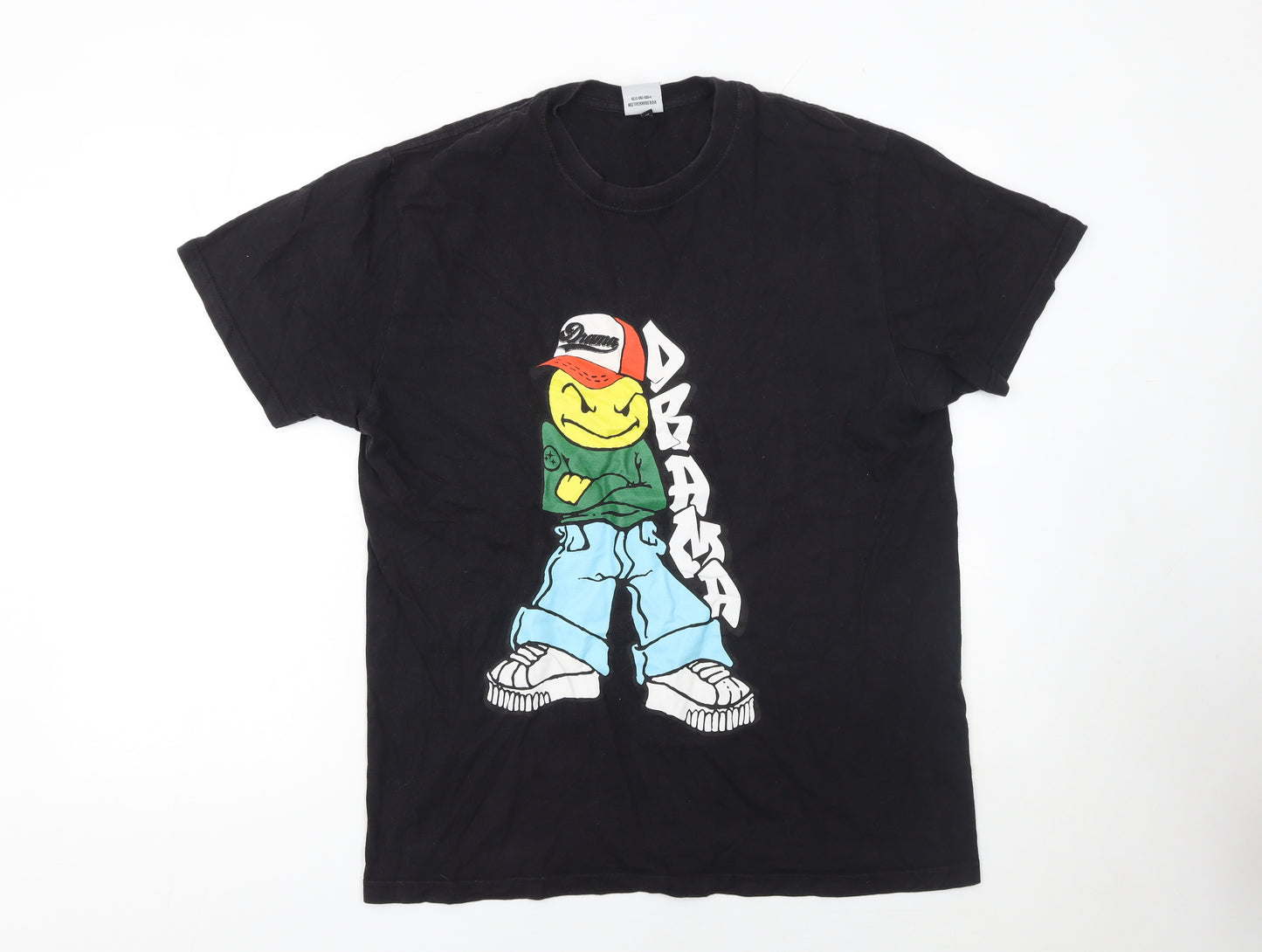 Drama Call Men's Black Graphic Print T-Shirt Size L