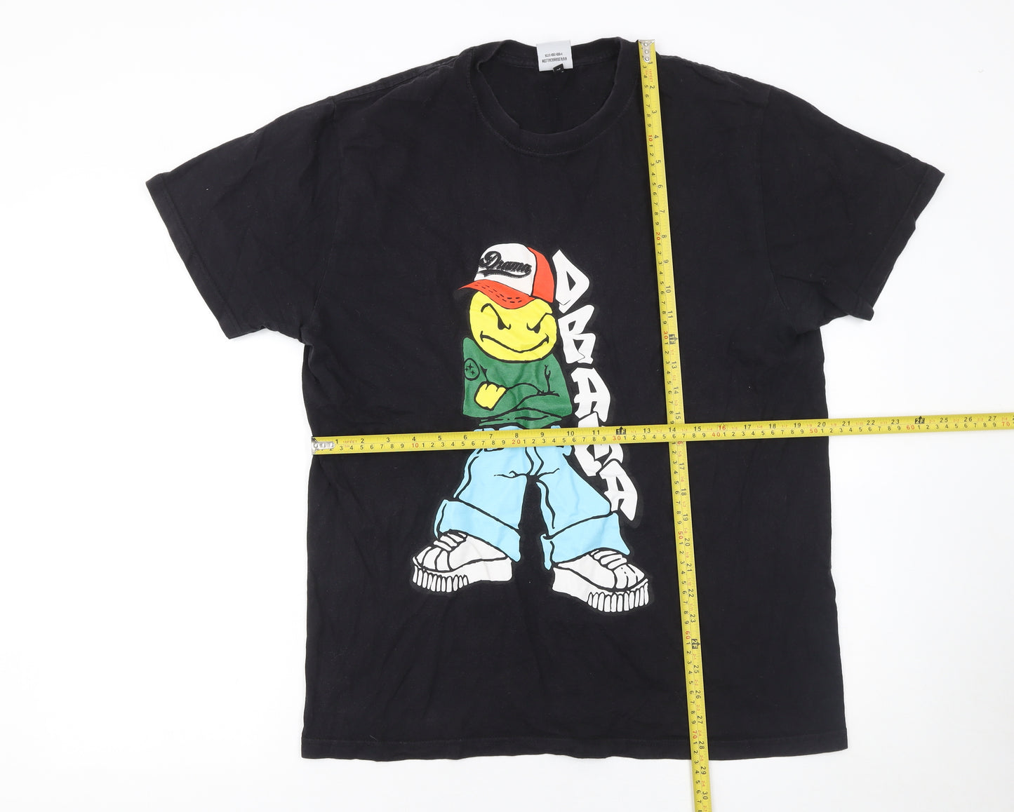 Drama Call Men's Black Graphic Print T-Shirt Size L