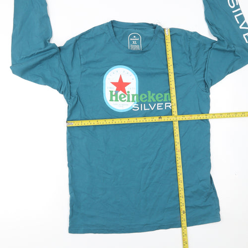 Heineken Silver Blue XL Men's Long Sleeve Graphic Cotton T-Shirt