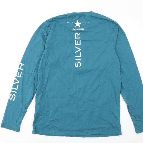 Heineken Silver Blue XL Men's Long Sleeve Graphic Cotton T-Shirt