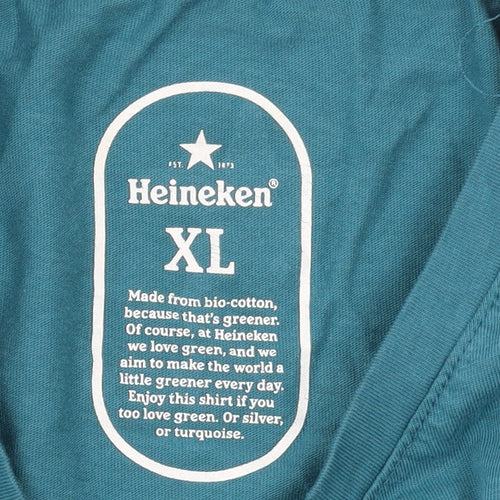 Heineken Silver Blue XL Men's Long Sleeve Graphic Cotton T-Shirt