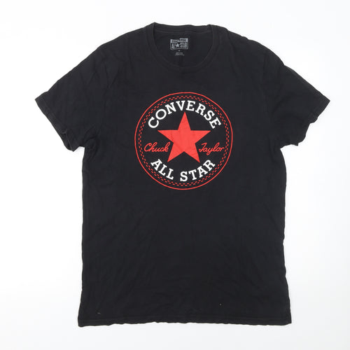 Converse Men's Black Graphic All Star Logo Cotton T-Shirt Size M