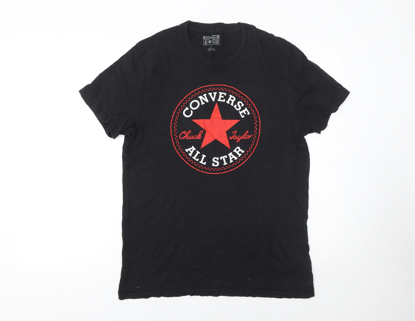 Converse Men's Black Graphic All Star Logo Cotton T-Shirt Size M