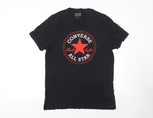 Converse Men's Black Graphic All Star Logo Cotton T-Shirt Size M