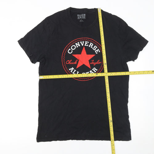 Converse Men's Black Graphic All Star Logo Cotton T-Shirt Size M
