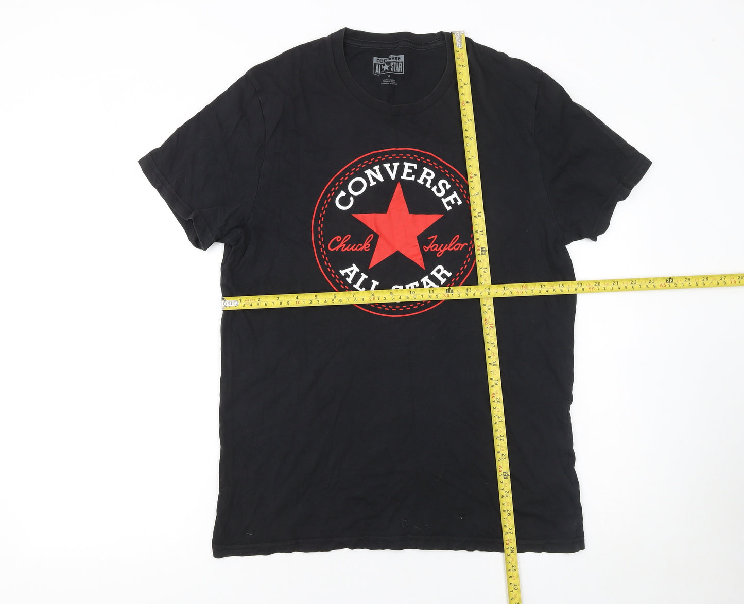 Converse Men's Black Graphic All Star Logo Cotton T-Shirt Size M