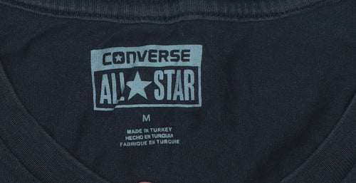 Converse Men's Black Graphic All Star Logo Cotton T-Shirt Size M