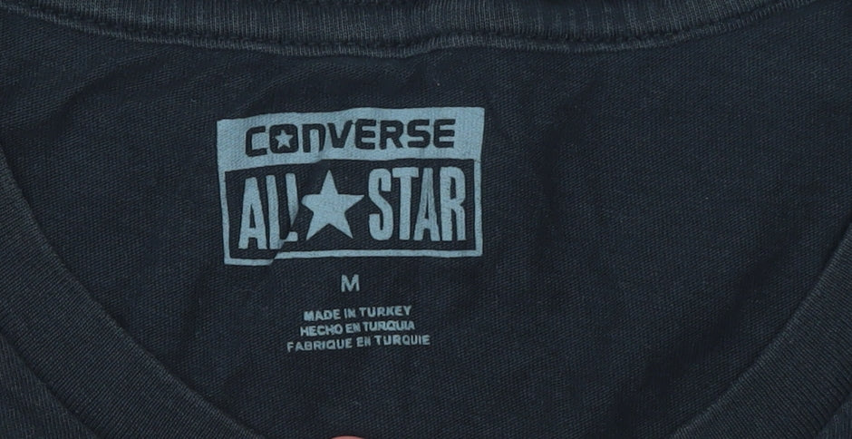 Converse Men's Black Graphic All Star Logo Cotton T-Shirt Size M