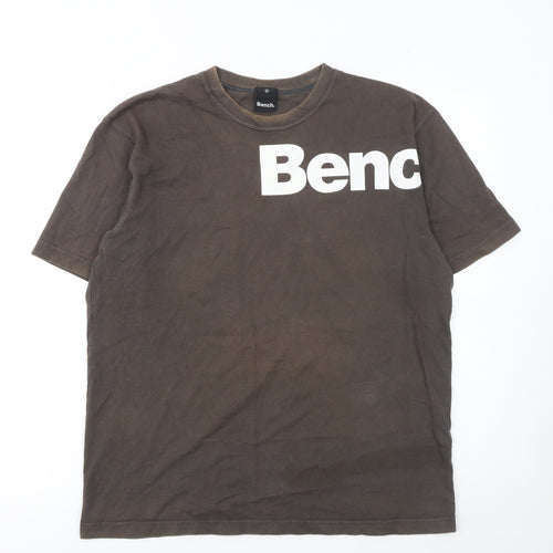 Bench Men Brown Cotton Short Sleeve Crew Neck T-Shirt M