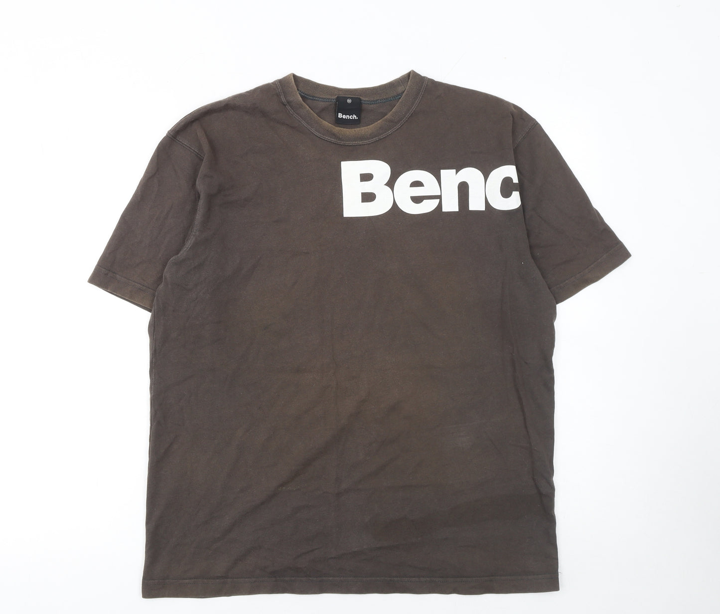 Bench Men Brown Cotton Short Sleeve Crew Neck T-Shirt M