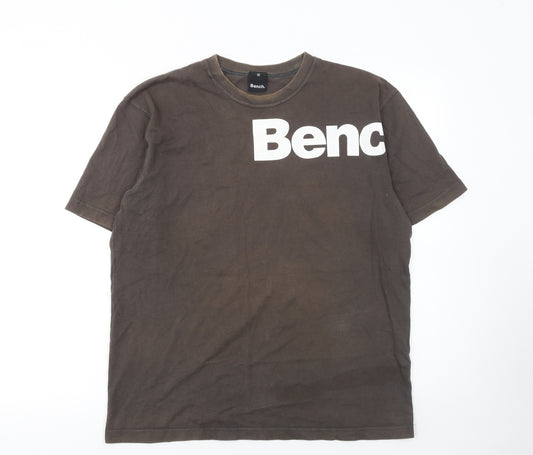 Bench Men Brown Cotton Short Sleeve Crew Neck T-Shirt M
