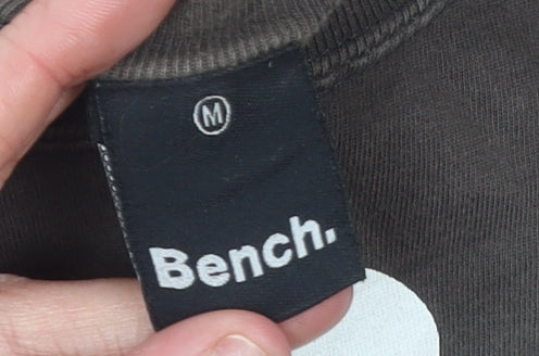 Bench Men Brown Cotton Short Sleeve Crew Neck T-Shirt M