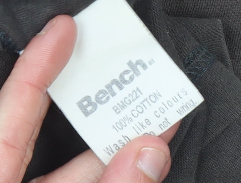 Bench Men Brown Cotton Short Sleeve Crew Neck T-Shirt M