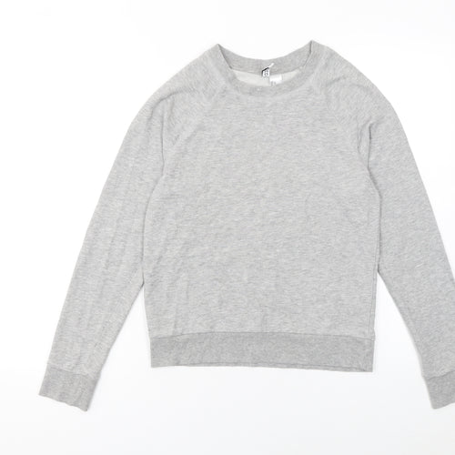 H&M Women’s Grey XS Pullover Sweatshirt Cotton Blend Basic