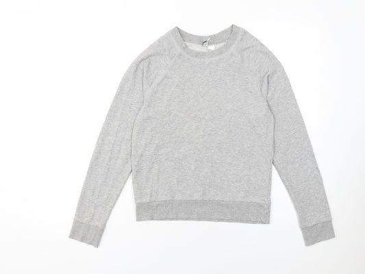 H&M Women’s Grey XS Pullover Sweatshirt Cotton Blend Basic