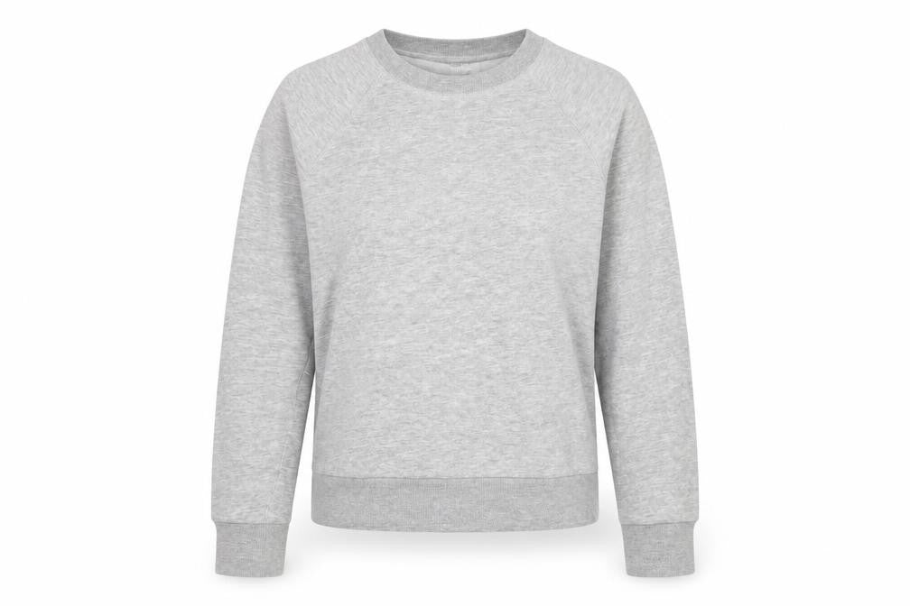 Front view of H&M Women’s Grey XS Pullover Sweatshirt Cotton Blend Basic