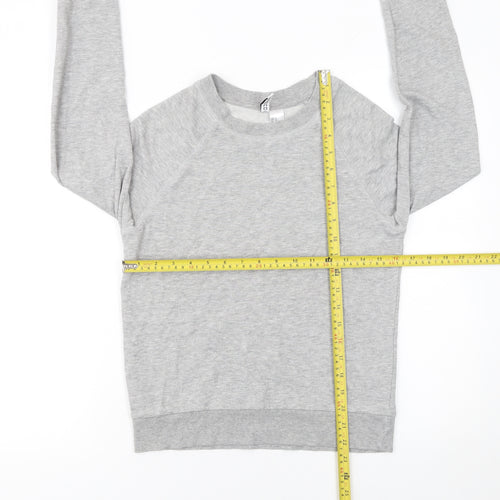 H&M Women’s Grey XS Pullover Sweatshirt Cotton Blend Basic