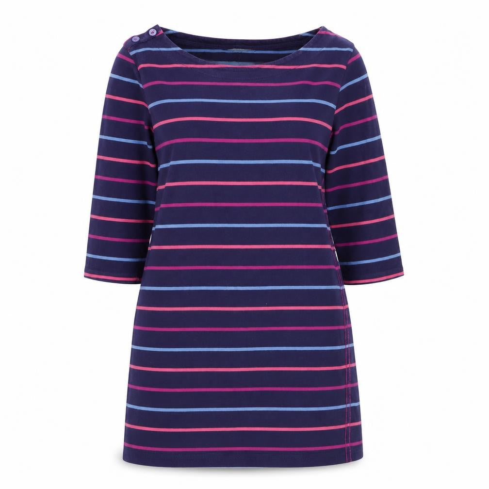 Marks and Spencer Women Blue Striped Shift Dress Size 12 3/4 Sleeve