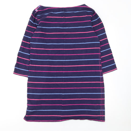 Marks and Spencer Women Blue Striped Shift Dress Size 12 3/4 Sleeve