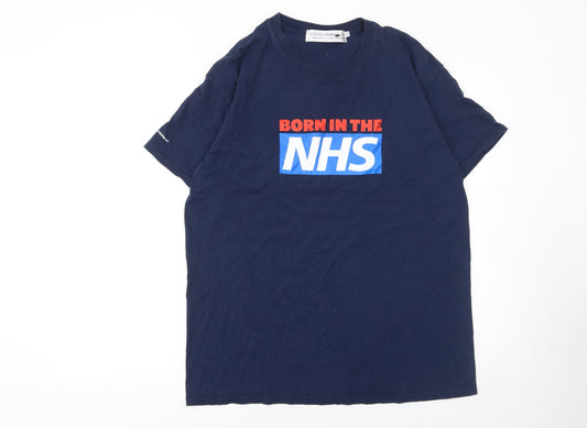 Philosophy Football Men's Blue Born in the NHS Graphic T-Shirt L
