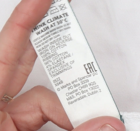 Marks and Spencer Boys White & Red Long Sleeve Ringer T-Shirt 10-11 Years