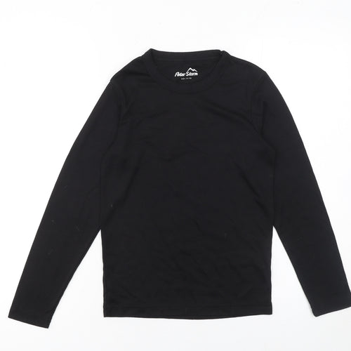 Peter Storm Boys Black Long Sleeve Basic Crew Neck T-Shirt 11-12 Years