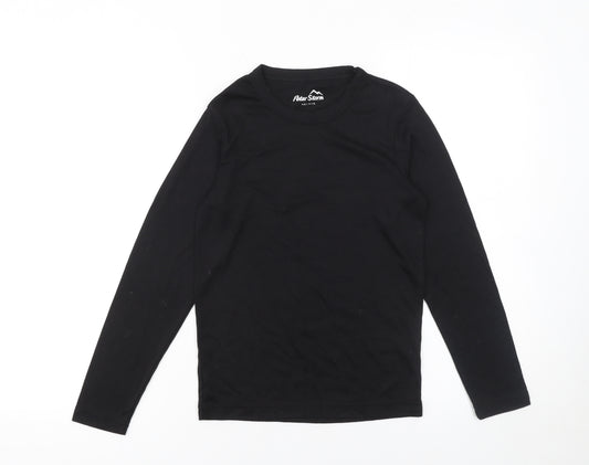 Peter Storm Boys Black Long Sleeve Basic Crew Neck T-Shirt 11-12 Years