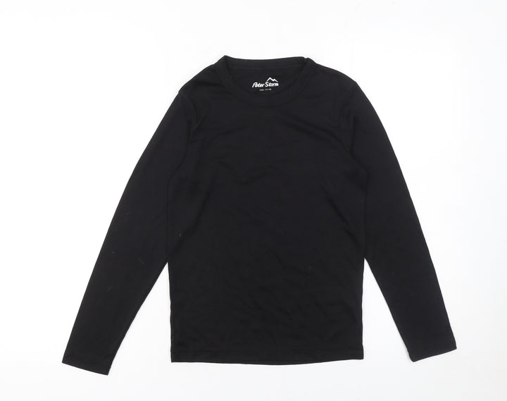 Peter Storm Boys Black Long Sleeve Basic Crew Neck T-Shirt 11-12 Years