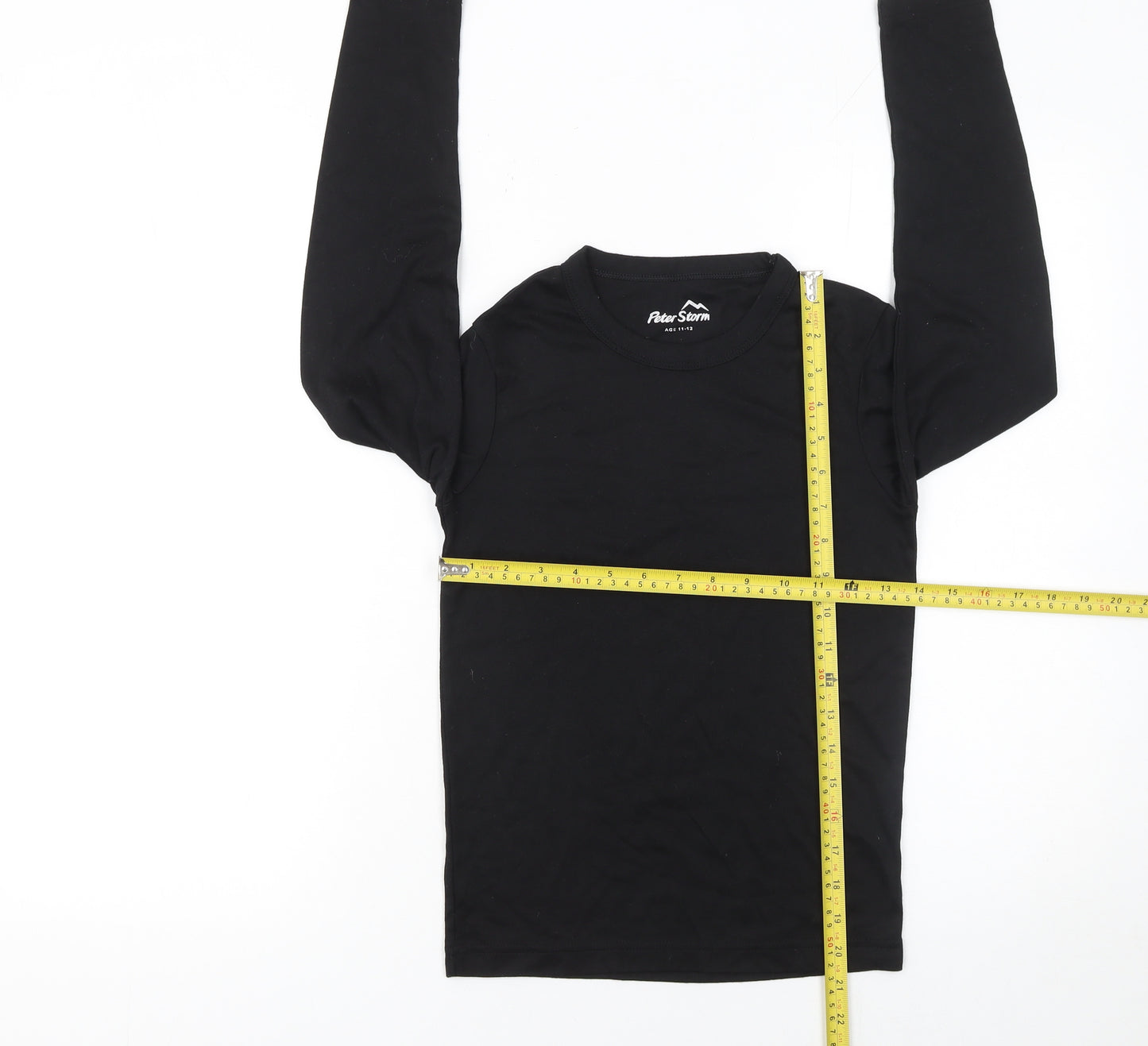 Peter Storm Boys Black Long Sleeve Basic Crew Neck T-Shirt 11-12 Years