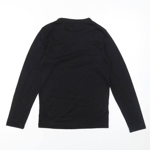 Peter Storm Boys Black Long Sleeve Basic Crew Neck T-Shirt 11-12 Years