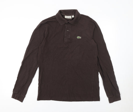 Lacoste Men’s Brown Classic Fit Long Sleeve Cotton Polo XS