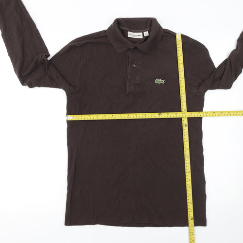 Lacoste Men’s Brown Classic Fit Long Sleeve Cotton Polo XS