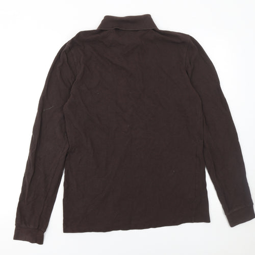 Lacoste Men’s Brown Classic Fit Long Sleeve Cotton Polo XS