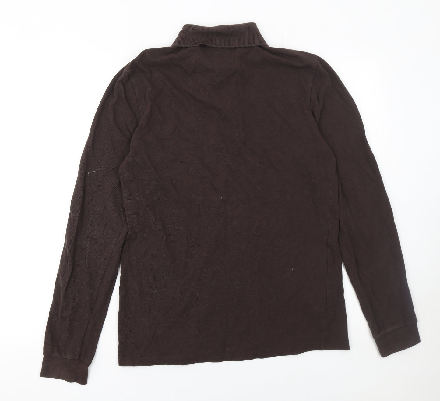 Lacoste Men’s Brown Classic Fit Long Sleeve Cotton Polo XS