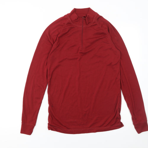 Mountain Warehouse Mens Red 1/4 Zip Isotherm Pullover Sweatshirt Size M