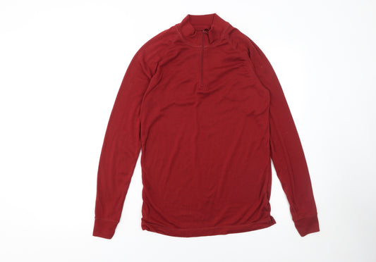 Mountain Warehouse Mens Red 1/4 Zip Isotherm Pullover Sweatshirt Size M
