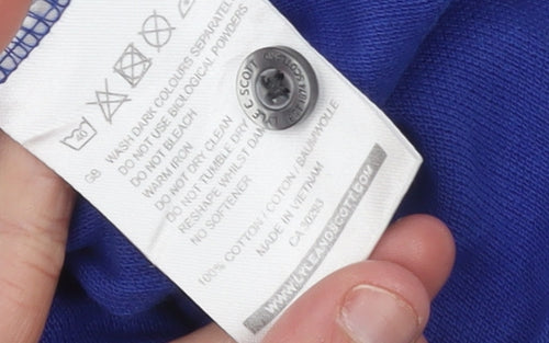 Lyle & Scott Men's Blue Long Sleeve Polo Shirt Size L Cotton