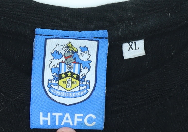 Huddersfield Town Men’s Black XL HTAFC Terriers Graphic Cotton T-Shirt