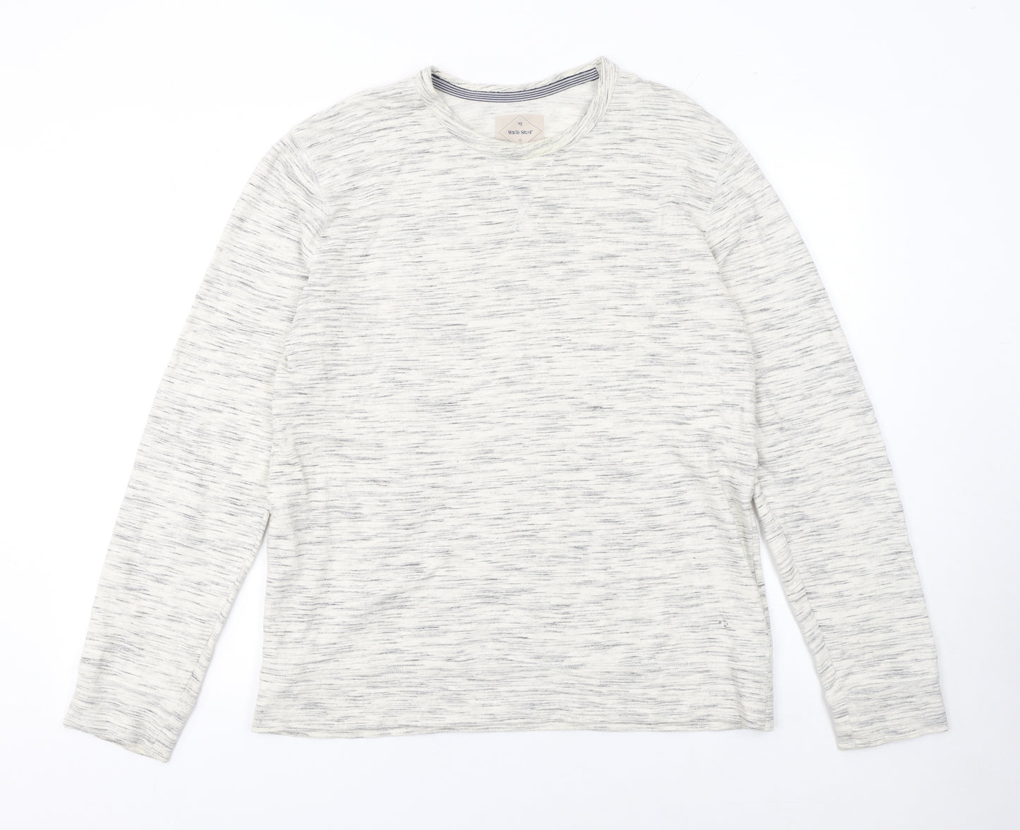 White Stuff Men's Grey Marl Cotton Crew Neck Sweatshirt Size S