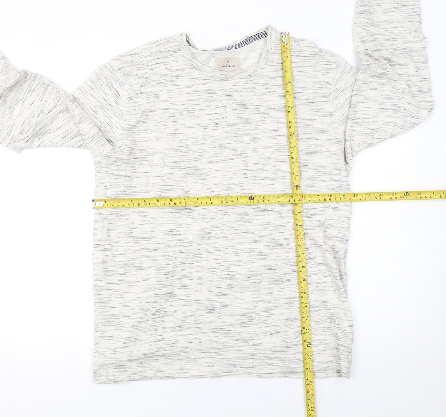 White Stuff Men's Grey Marl Cotton Crew Neck Sweatshirt Size S