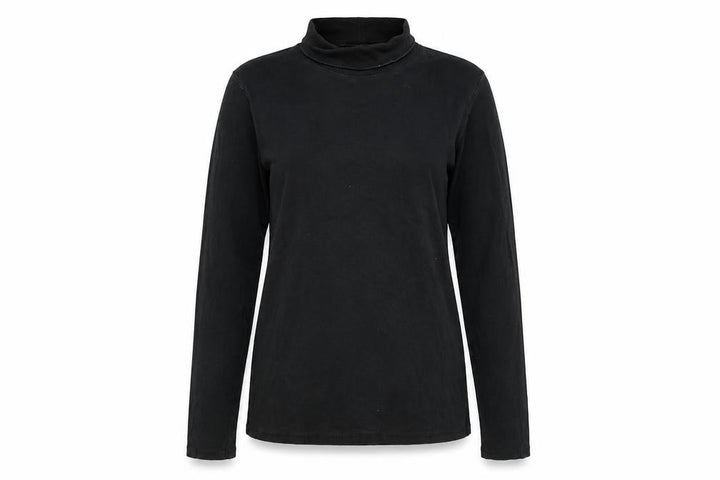 Uniqlo Women's Black Long Sleeve Roll Neck Cotton Top M