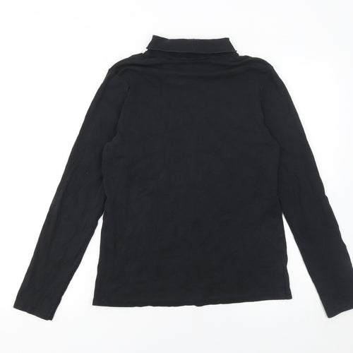 UNIQLO Women's Black Long Sleeve Roll Neck Cotton Top M