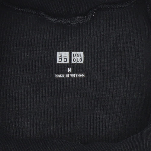UNIQLO Women's Black Long Sleeve Roll Neck Cotton Top M