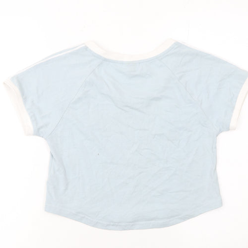 Ellesse Womens Blue Cropped T-Shirt Size 8 Raglan Jersey