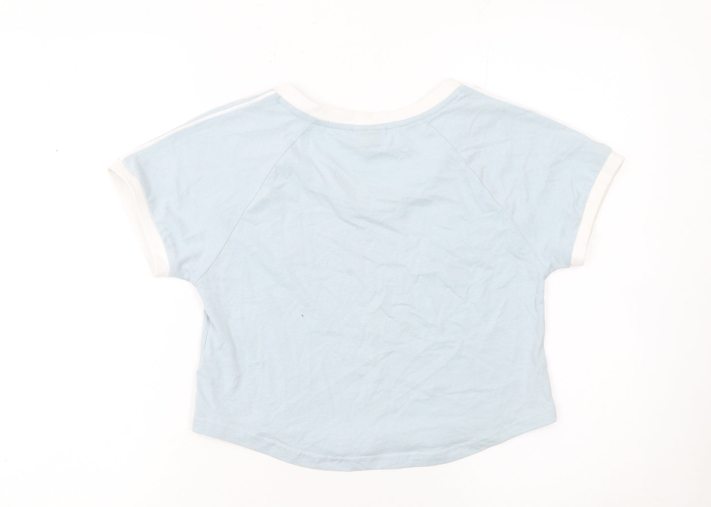 Ellesse Womens Blue Cropped T-Shirt Size 8 Raglan Jersey
