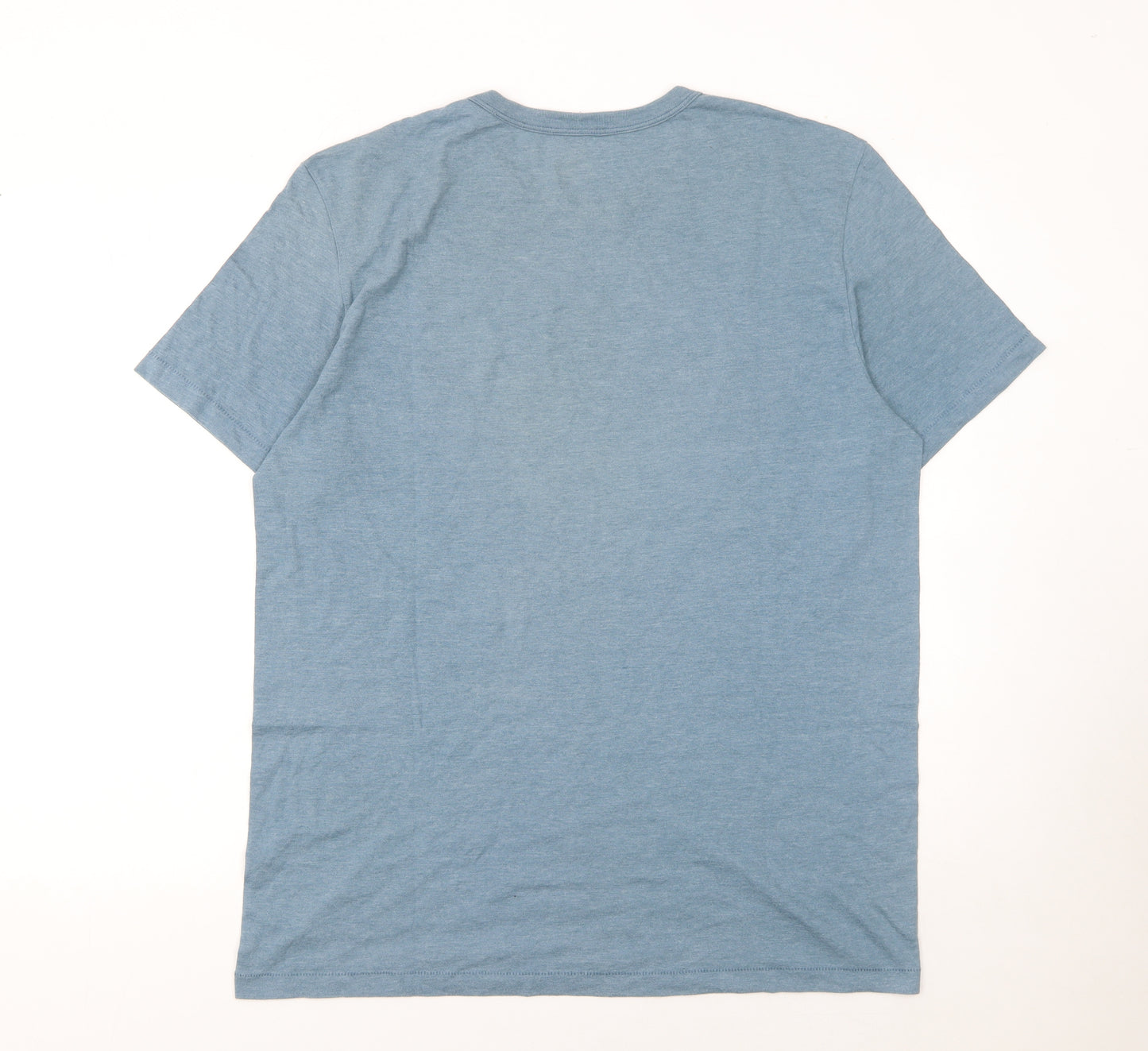 Hering Men Blue Graphic Crew Neck T-Shirt Short Sleeve Size L