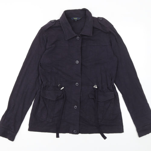 Next Womens Black Cotton Military Jacket Size 10